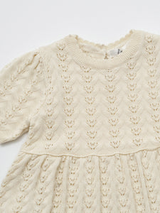 Baby Delaney Knit Dress Ecru