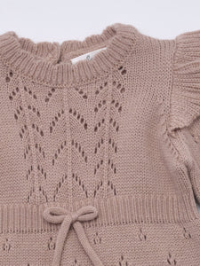 Baby Lena Knit Romper Indie Pink