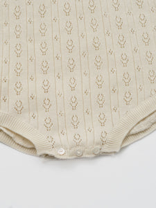 Baby Anneth Knit Romper Ecru
