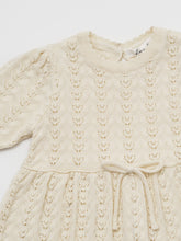 Load image into Gallery viewer, Baby Delaney Knit Dress Ecru
