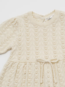 Baby Delaney Knit Dress Ecru