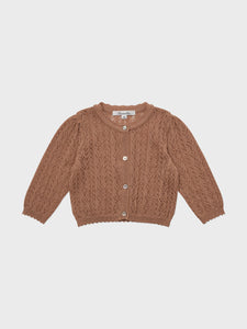 Baby Stern Knit Cardigan Deep Orange
