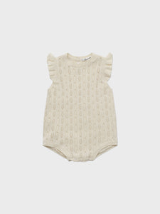 Baby Anneth Knit Romper Ecru