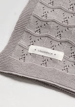Load image into Gallery viewer, Lacey Knit Blanket Blue
