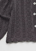 Load image into Gallery viewer, Baby Roselia Knit Cardigan Charcoal
