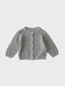 Baby Beyer Knit Cardigan - blue gray