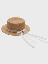 Load image into Gallery viewer, Oprah Boater Hat - White
