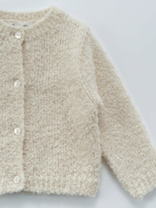 Baby Allium Knit Cardigan - Pale Beige