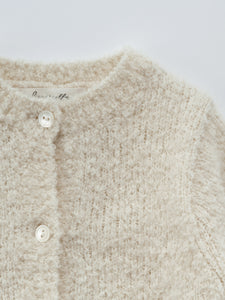 Baby Allium Knit Cardigan - Pale Beige