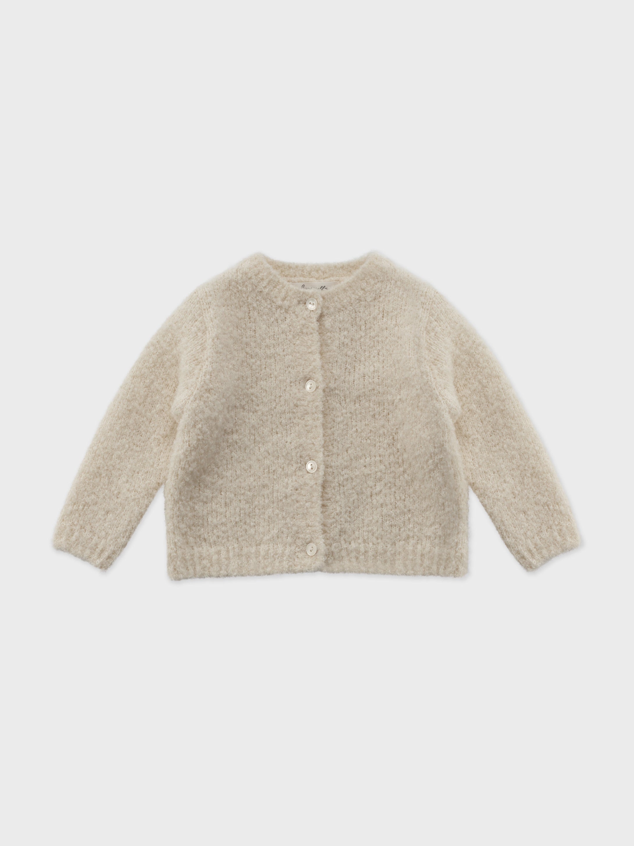 Baby Allium Knit Cardigan - Pale Beige