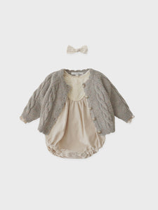 Baby Benibla Knit Cardigan - Mint gray