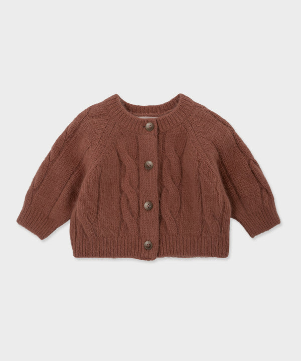 Baby Olivia Knit Cardigan-Vintage Brick