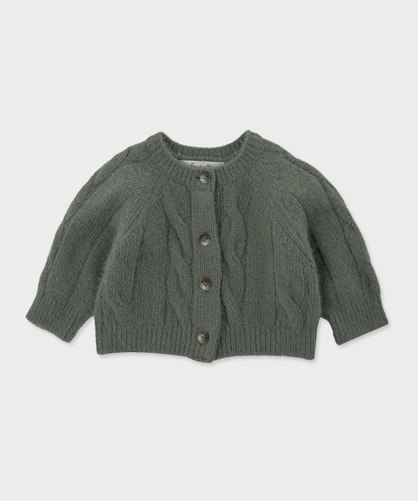 Baby Olivia Knit Cardigan-Vintage Green