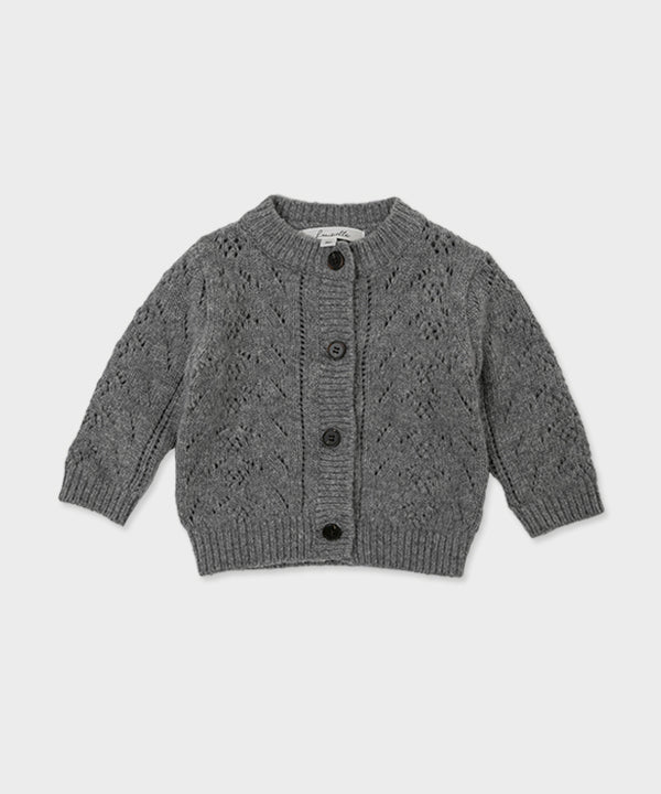 Baby Rochella Knit Cardigan-Melange Gray