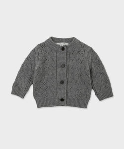 Baby Rochella Knit Cardigan-Melange Gray