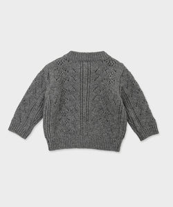 Baby Rochella Knit Cardigan-Melange Gray