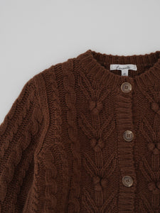 Tania Knit Cardigan-Brown