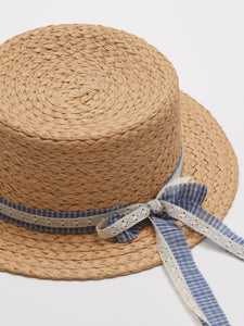 Oprah Boater Hat - Blue