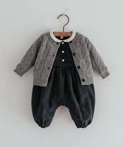 Baby Rochella Knit Cardigan-Melange Gray